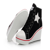 Women's Canvas Elevator Platform Sneaker - Black - Platform Sneakers - 43 B - Canvas - image 33
