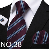 Funki Buys | Neckties | Men's 3 Pcs Striped Jacquard Tie Set