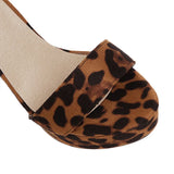 Women's High Leopard Print Platform Sandals - Leopard Pattern - Beige Brown - 44 B - PU Suede Leather - image 22