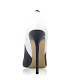 Women's Luxury Super High Fashion Heels - Black/Beige - 1 / Matte / 12cm / Stilettos - 46 B - PU Leather - image 29