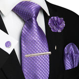Men's 5 Pcs Luxury Formal Silk Tie Sets - Purple - 006 - One Size - Silk - image 22