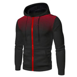 Men's Zip Up Tie Up Hoodie Pullovers - Black/Red - Pullover - 4XL - Polyester - image 13