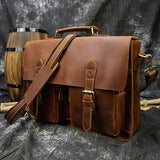 Messenger Bags Men's Leather Laptop Bag - Brown - Men's Bag - Large - Genuine Leather - image 6
