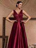 Women's Elegant Satin Sequin Dresses - Navy Blue - Evening Dress - XXL - Polyester Sequin - image 32