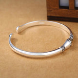 Men's Women's Silver Hand Hug Bangle - Silver - Unisex Bracelet - Adjustable - Sterling Silver - image 4
