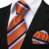 Funki Buys | Neckties | Men's 3 Pcs Striped Jacquard Tie Set