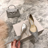 Women's Leather Sequin Glitter Bridal Shoe - Champaign - 4cm / Stilettos - 44 B - Genuine Leather - image 20