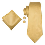 Men's 3 Pcs Classic Gold Tie Set - Gold - N-5150 - One Size - Silk - image 43