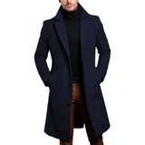 Men's Elegant 3/4 Casual Business Coats - Navy Blue - Jacket - 3XL - Polyester - image 20