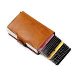 Unisex RFID Popup Card Holder - Brown - RFID Popup Card Wallet - 3.93 x 2.75 x 0.78" - PU Leather - image 9