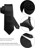 Funki Buys | Neckties | Men's 4 Pcs Premium Black Silk Tie Set