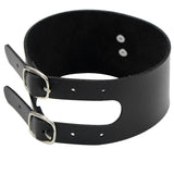 Women's Cosplay Wide Collar Choker - Black - Circle Choker - Medium - PU Leather - image 3