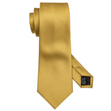 Men's 3 Pcs Silk Gold Premium Tie Set - Gold - 3pc Tie Set - N-5244 - One Size - Silk - image 4