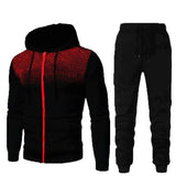 Men's Sporty Track Suit Sets 2Pcs - Red/Black - Activewear Set - 3XL - Polyester - image 22