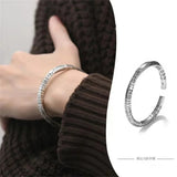Men's Women's Geometric Twist Band - Silver - Unisex Bracelet - Adjustable - Alloy/Silver Plated - image 5