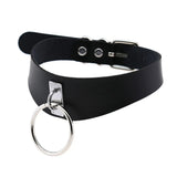 Women's Cosplay Dog Collar Choker - Black - Circle Choker - Medium - PU Leather - image 24