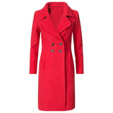 Women's Slim Fit Double Breast Overcoat - Khaki - Women's Jacket - XXXL - Polyester - image 5