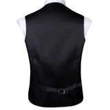 Men's 5 Pcs Luxury Grooms Vest Tie Set - Black/Gold - 5Pcs Set - MJ-0031-0090 - XXXL - Silk - image 19