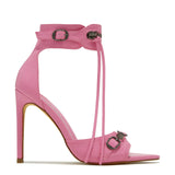 Women's Super High Zipper Strap Sandals - Pink - Zipper Stilettos - 41 B - PU Leather - image 34