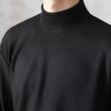 Men's Thin Lightweight Mock Turtleneck - Black - Lightweight Sweater - 4XL - Polyester - image 6