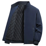 Men's Plus Size Casual Windbreak Coat - Dark Blue - Padded Jacket - 8XL 122.5-137.5 KG - Polyester - image 30
