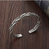 Men's Women's Braided Twist Bracelet - Silver - AL6122 - Adjustable - Alloy/Silver Plated - image 4