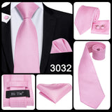 Men's 3 Pcs Stylish Pink Silk Tie Sets - Pink - SJT-3349 - One Size - Silk - image 10