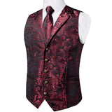 Men's 4 Pcs Formal Silk Paisley Tie Vest Set - Purple - Tie Set - MD-0414-7884 - 3XL - Silk - image 11
