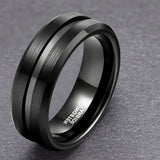 Tungsten Carbide Brushed Black Bands - Black - Wedding Band 8mm - 13 - Tungsten - image 8