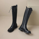 Women's Real Leather Lace Up Riding Boot - Brown - 1 / Short Plush - 10.5 B - Genuine Leather - image 13