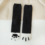 Unisex Fuzzy Warm Paw Print Socks 6 Pcs - Black - 6 Pcs / Socks - One Size - EU35-41 - Polyester - image 17