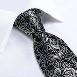 Men's 3 Pcs Luxury Jacquard Tie Sets - Gray - M-7244 - One Size - Silk - image 16