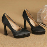 Women's Elegant Satin High Heel Pumps - Pink - 1 / 12cm Heel - 41 B - PU Patent Leather - image 24