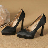 Women's Elegant Satin High Heel Pumps - Pink - 1 / 12cm Heel - 41 B - PU Patent Leather - image 16
