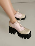 Women's British Walker Chunky Platforms - Black/Beige - Platform Chunky Shoes - 43 B - PU Patent Leather - image 17