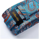 Men's 3 Pcs Stylish Blue Floral Tie Set - Blue - SJT-7278 - One Size - Silk - image 6
