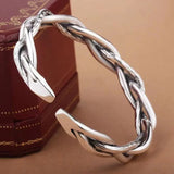 Men's Women's Viking Plait Bracelet - Silver - AL6122 - Adjustable - Alloy/Silver Plated - image 5