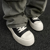 Women's Men's Platform High Top Sneakers - Black - Platform Sneakers - 46 B - Canvas - image 5