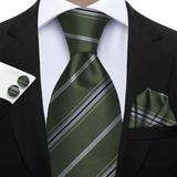 Funki Buys | Neckties | Men's 3 Pcs Striped Jacquard Tie Set