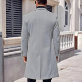 Men's Stylish Business Casual Overcoat - Grey - Jacket - 2XL - Polyester - image 3