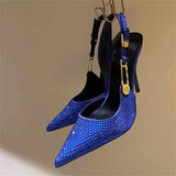 Women's Metallic Beaded High Slingbacks - Gold - 1 6129 / Slingbacks - 42 B - PU Leather - image 33