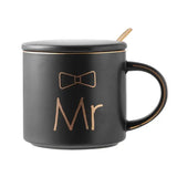 Mr and Mrs Coffee Mugs Bridal Gift-Set - White/Black - Mr and Mrs 2 Cup Set - 400ml - Ceramic - image 42