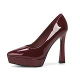 Women's Elegant Patent High Heel Pumps - Beige - 1 / 12cm Heel - 41 B - PU Patent Leather - image 21