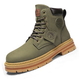 Men's High Top Boots Leather Work Boots - Yellow - 0229  / Work Dress Boot - 48 B - PU Leather - image 11