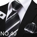 Funki Buys | Neckties | Men's 3 Pcs Striped Jacquard Tie Set