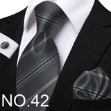 Funki Buys | Neckties | Men's 3 Pcs Striped Jacquard Tie Set