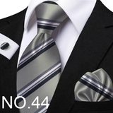 Funki Buys | Neckties | Men's 3 Pcs Striped Jacquard Tie Set