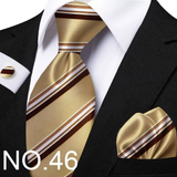 Funki Buys | Neckties | Men's 3 Pcs Striped Jacquard Tie Set
