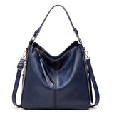 Handbags Women's Hobos Zipper Bucket Bags - Dark Blue - Hobo Bag - Medium - PU Leather - image 23