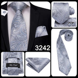 Men's 3 Pcs Elegant Formal Silk Tie Sets - Blue/Gray - SN3242 - One Size - Silk - image 29